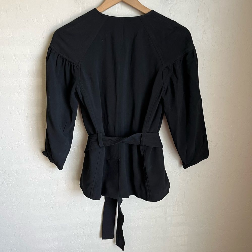A.L.C Kendrick Wrap Kimono Quarter Sleeve Jacket Blazer Size Women's 4 Black - Picture 4 of 8
